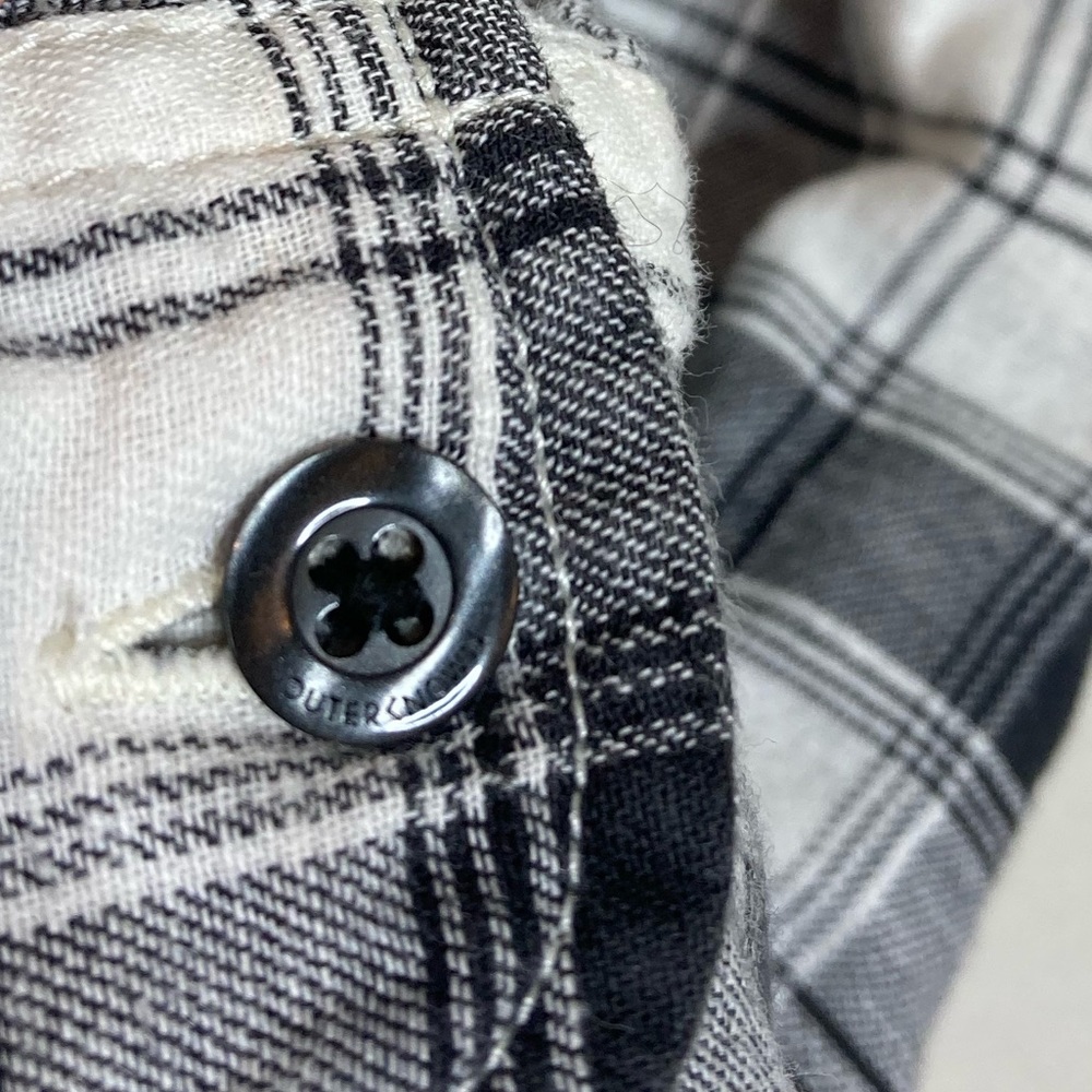 Outerknown Men’s Highline L/S Shirt in Black and White Plaid - Picture 6 of 8